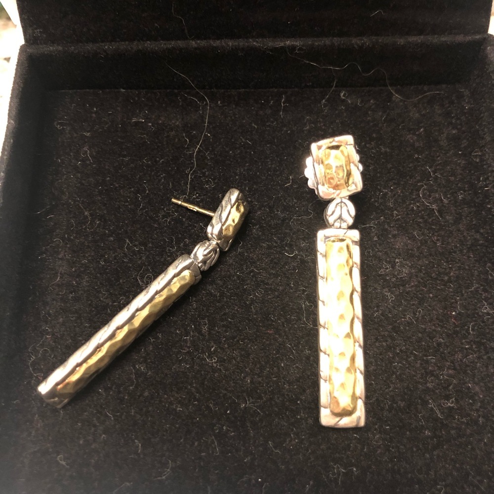 John Hardy Chandelier Earrings 22k gold and Sterling Silver